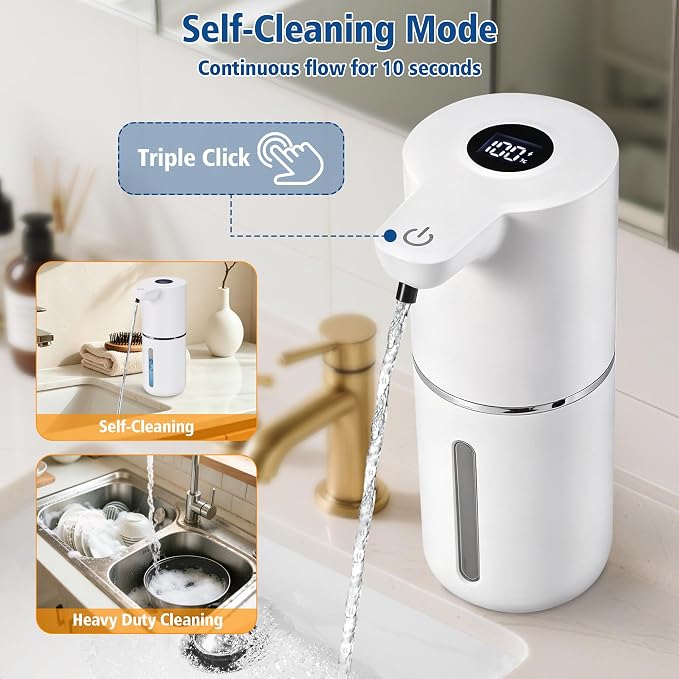Automatic Foaming Soap Dispenser, 4 Adjustable Foam Levels, 11.8 oz Countertop - Image 5