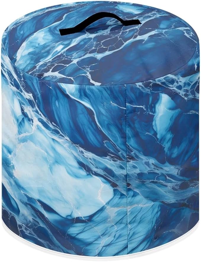 Small Appliance Covers, Dust Cover for 3 Quart Air Fryer & Pressure Cooker Kitchen Appliance Accessories, Pressure Cooker Air Fryer Rice Cooker Dust Cover, Marble Blue