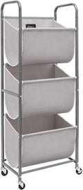 STORAGE MANIAC 120 Liters Vertical Rolling Laundry Hamper, 3 Section Laundry by STORAGEMANIAC