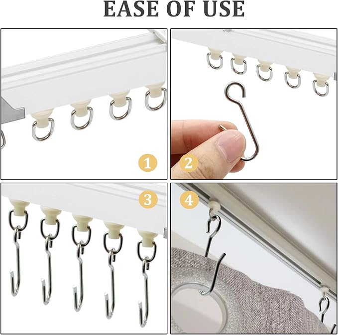 100 Pieces Curtain Slider Track Hooks and Gliders - Image 4