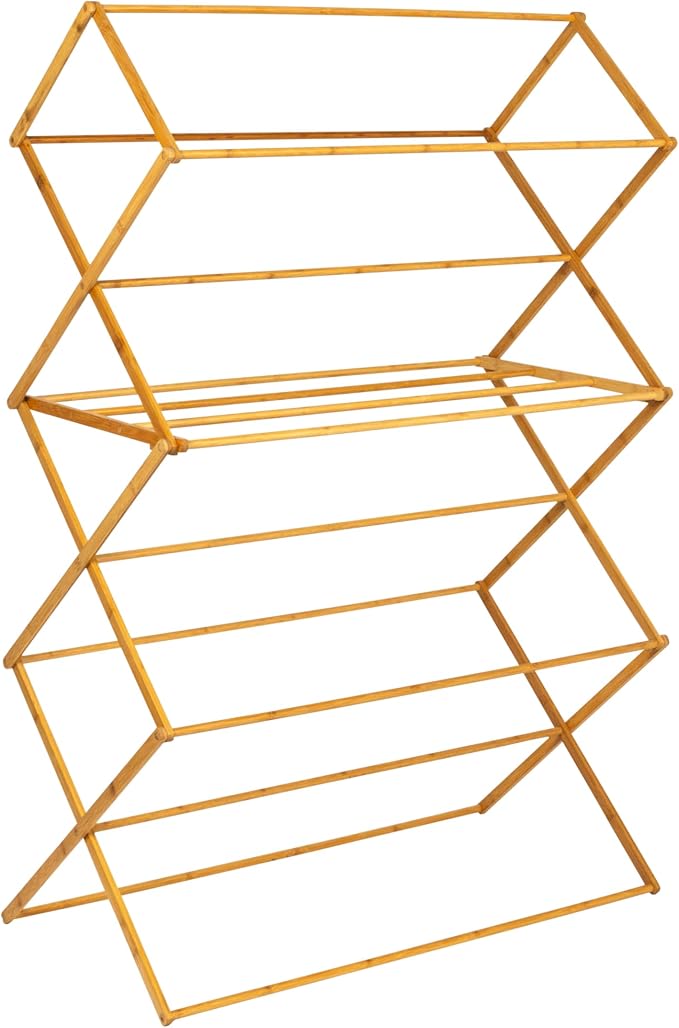 Household Essentials Bamboo Oversized Clothes Drying Folding Rack, Upscale by HouseholdEssentials
