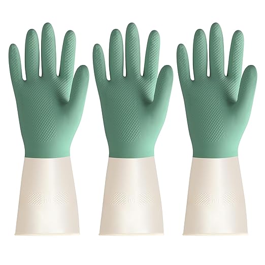 BOOMJOY Latex Cleaning Gloves, Heavy Duty Dishwashing Gloves, Reusable Medium by BOOMJOY