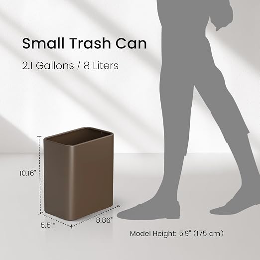 Cesun Small Bathroom Trash Can, 2.1 Gallons, Under Sink Wastebasket, Stainless - Image 8
