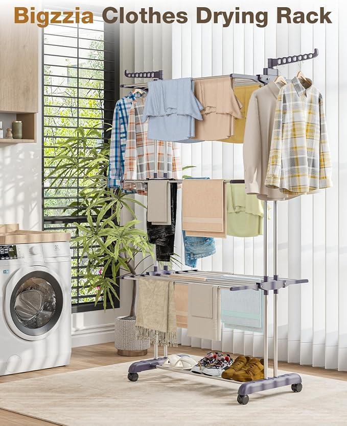 Bigzzia Clothes Drying Rack Folding - Image 2