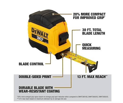 DEWALT Atomic Compact Series 30 ft. Tape Measure - Image 4