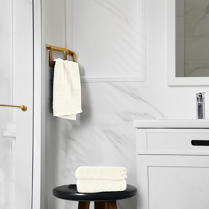 6 Piece Hand Towels Set 16 x 28 Inches, Cream | 100% Cotton, Lighter Weight - Image 4