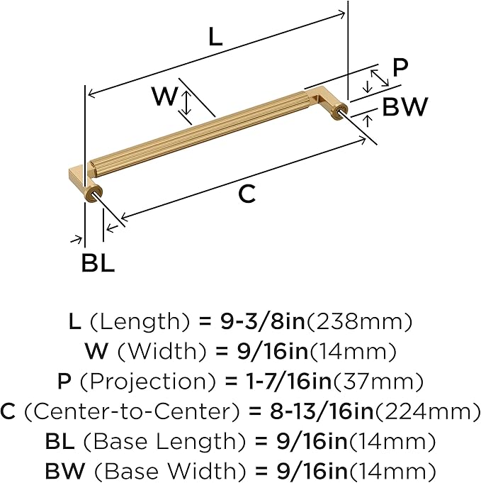 Amerock Ballard 8-13/16 inch (224mm) Center-to-Center Champagne Bronze Cabinet Pull, BP37647CZ