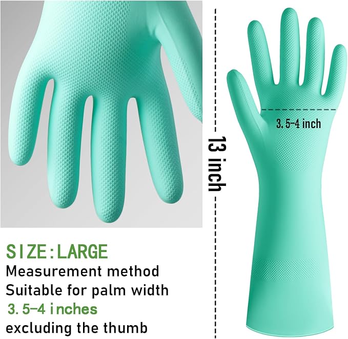 Rubber Cleaning Dishwashing Kitchen-Gloves - Image 6
