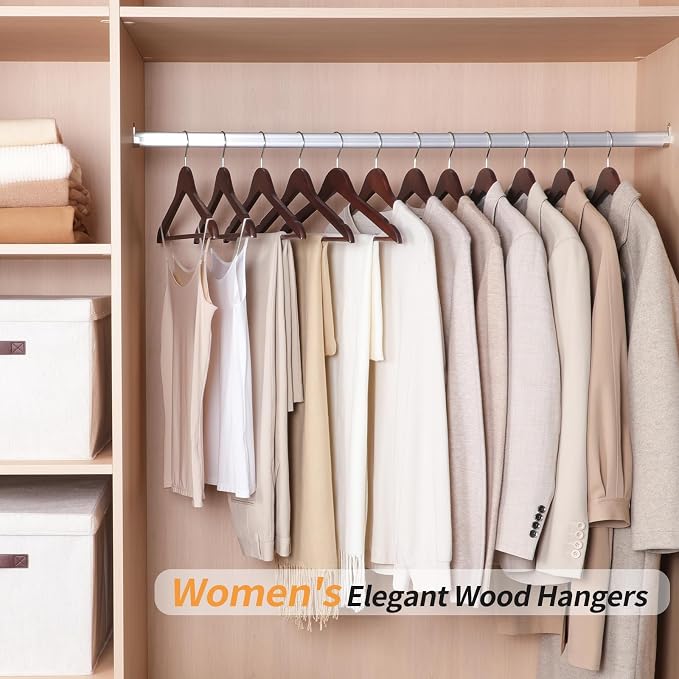 Amazon Basics Durable Wooden Suit Clothes Hangers - Image 5