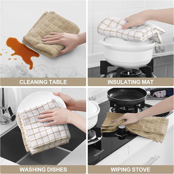 Homaxy Large Premium Cotton Kitchen Towels 16"x 28", 8 Pack - Image 4