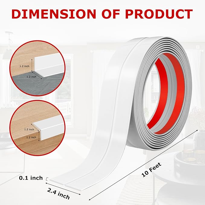 Flexible Wall Corner Protector Moulding Trim Peel and Stick Wall Corner Guards Edge Protector Self Adhesive Molding Trim Strip for Edge Ceiling (White, 2.4 in x 10 Ft)