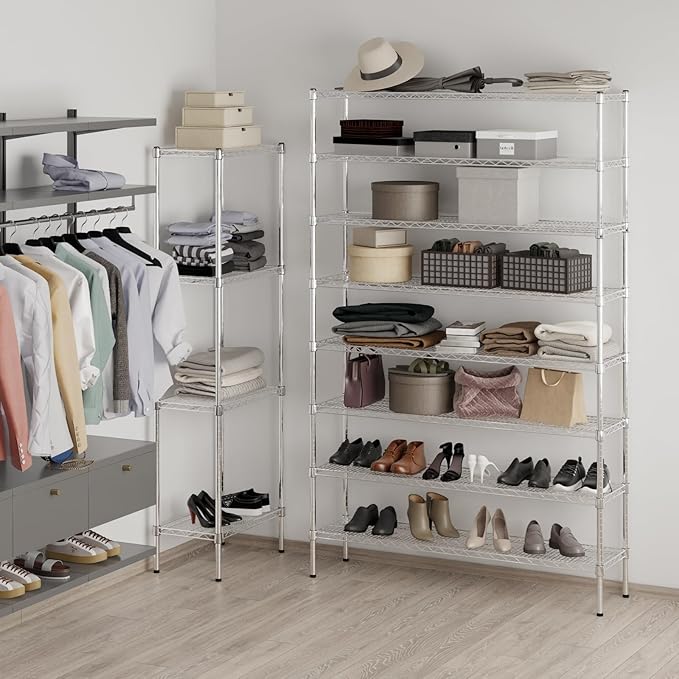 14" Deep x 54" Wide x 86" Height Wire Shelving Kit | 8-Tier | NSF Commercial Storage Rack Unit