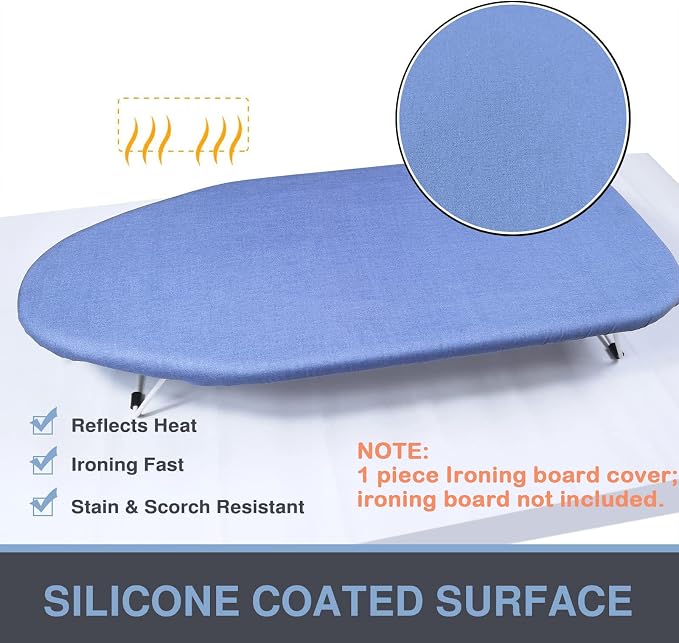 VividPaw Tabletop Ironing Board Cover and Pad 12.5 x 32, Elastic Edge, Silicone - Image 4