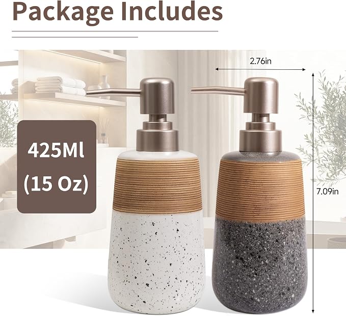 Ceramic Hand Soap Dispenser, 15 Oz Liquid Soap Dispenser - Image 3