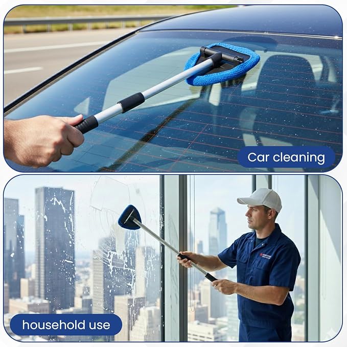 Windshield Cleaner Tool for Inside Car Windows, 6 Microfiber Pads | 6 reusable - Image 4