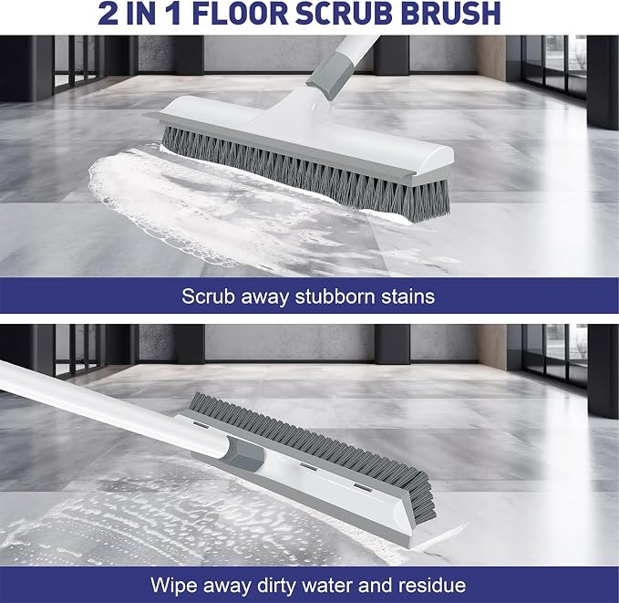 Yolaist 60 inch Long Handle Floor Scrub Brush, 2 in 1 Heavy Duty Hard Bristle - Image 4