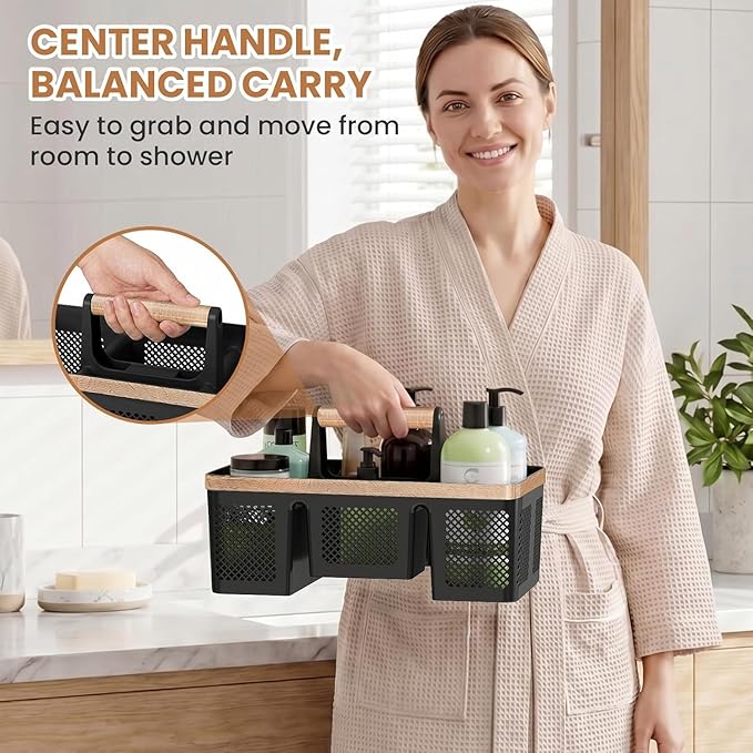 BYUNER Plastic Shower Caddy Dorm: Portable Hard Shower Basket - Image 4