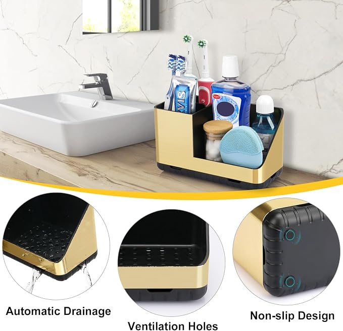 Toothbrush Holders for Bathroom Counter Organizer | Easy To Clean, Detachable - Image 3