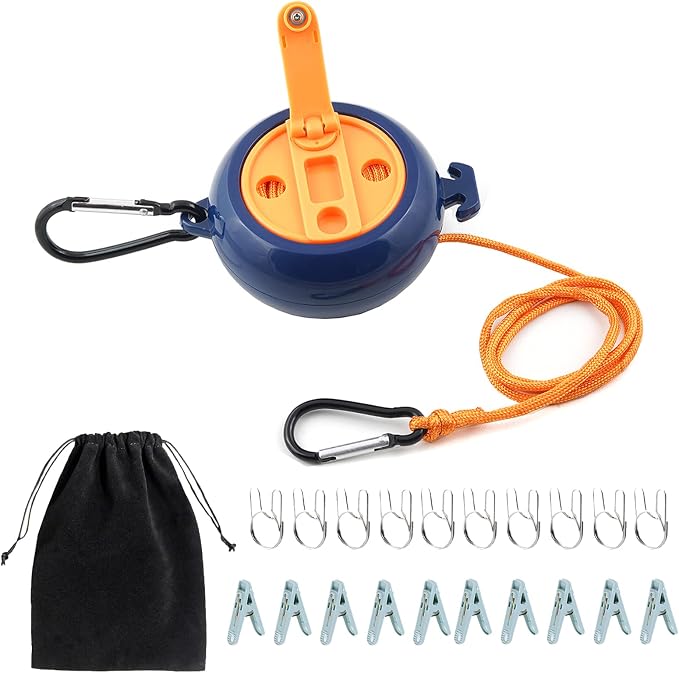 32 FT Portable Travel Clothesline, Retractable Camping Clothesline by Unknown