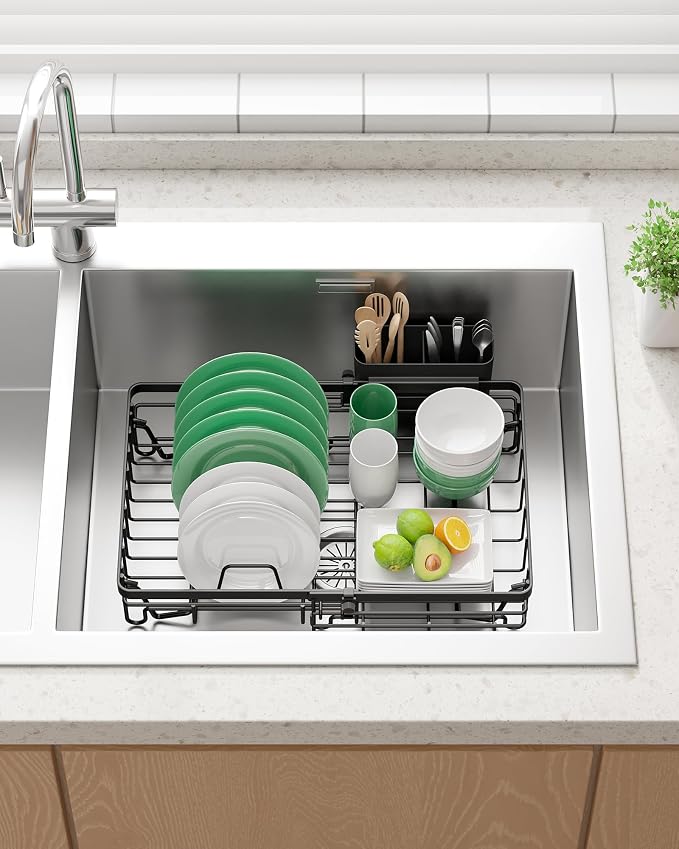 Kitsure Expandable in-Sink or Over-Sink Dish Drying Rack, Dish Drainer - Image 9