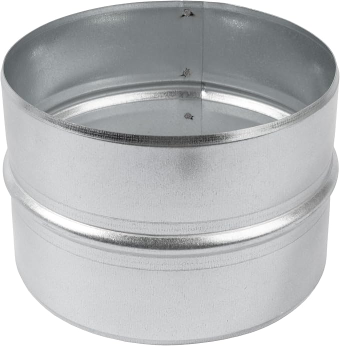 Vent Systems 6'' Inch Pack of 2 - Galvanized Steel Duct Connector - Round Ventilation Duct Extension - Metal Vent Coupler - Metal Hose Coupling - Galvanized Pipe Connector