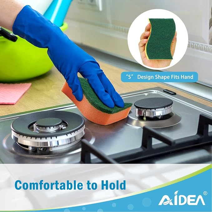 AIDEA Sponges Kitchen, 24-PK Heavy Duty Dish Sponges Kitchen, Scrub Sponges | - Image 7