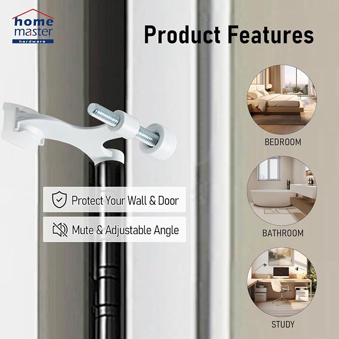 Hinge Pin Door Stop, Adjustable Door Stopper Hinge, 12 Pack | Heavy Duty Zinc - Image 8