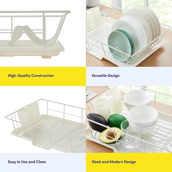 Sweet Home Collection Space-Saving 3-Piece Dish Drainer Rack Set: Efficient - Image 6