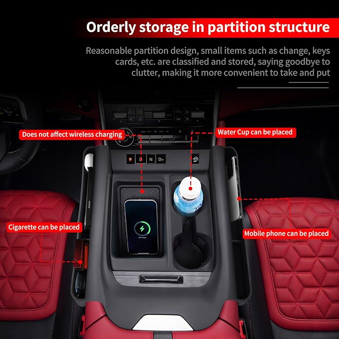 Central Control Silicone Storage Box for 2024-2026 Nissan Patrol Y63 Xe Se Titanium Se Platinum City Central Control Panel Tray Organizing Box Interior Modification Accessories (Chassis-Free Lifting)