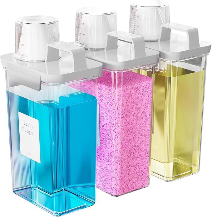 77.8OZ Laundry Detergent Dispenser Container, 3 Pack Liquid Laundry Dispenser by Hordely