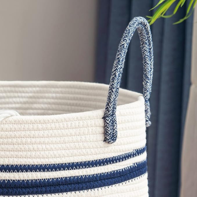 YOUDENOVA Cotton Rope Laundry Hamper Basket, 72L Blanket Basket - Image 8