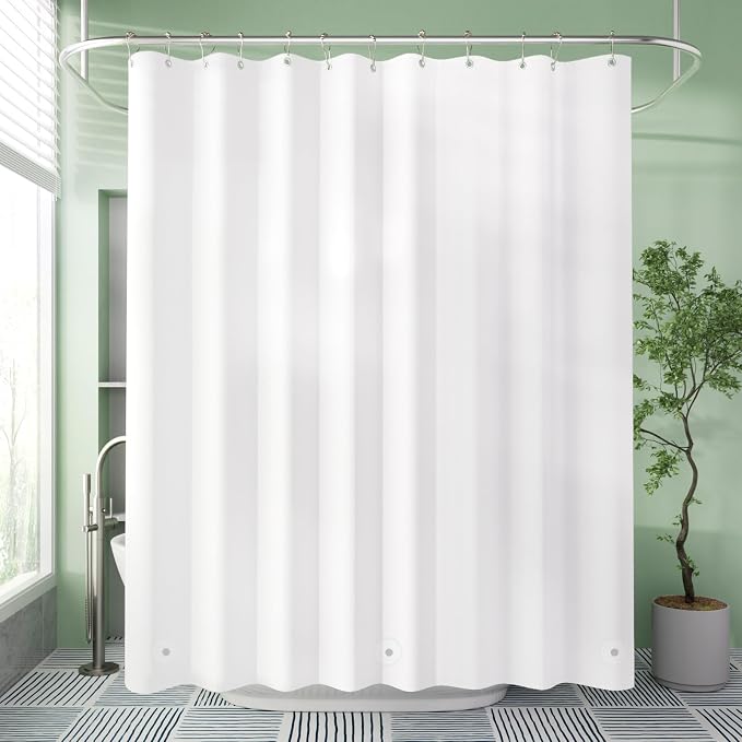AmazerBath Shower Curtain Liner, 72x72 Plastic White Shower Curtain Liner - Image 7