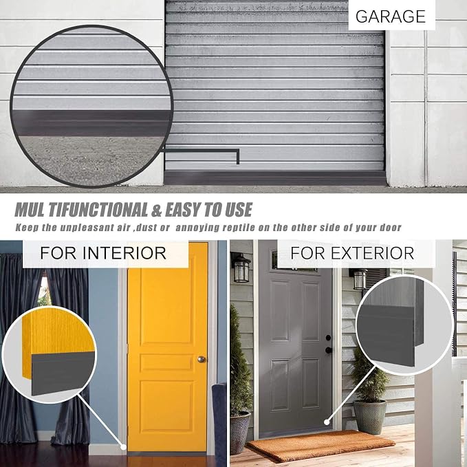 Upgraded Door Draft Stopper for Large Gap, Widened Door Sweep Seal Gap Up to - Image 5
