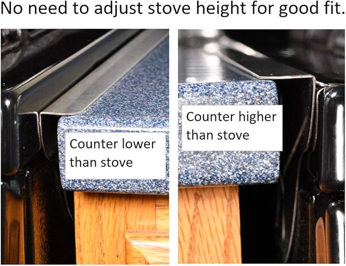 TrueGem Stove Gap Covers - 25.4", 316 Stainless Steel | Oven Side Gap Filler | Range Trim Kit | Guard Between Stove Top & Counter