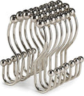 Shower Curtain Hooks, Stainless Steel Shower Curtain Hangers, Double Hook by Goowin