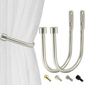 HIKMLK Minimalist Curtain Holdbacks 2pcs, 100% Cast Iron Solid Heavy Duty Metal by HIKMLK