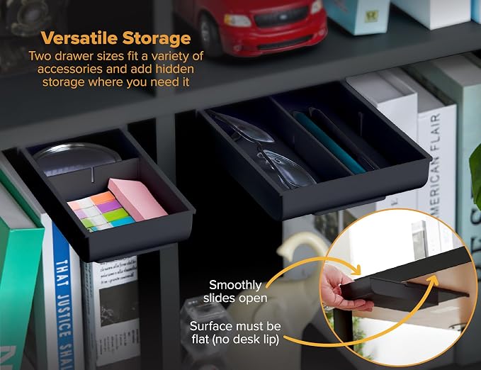 Bostitch Konnect Under Desk Drawer, Self-Adhesive Slide Out Storage Organizer - Image 4