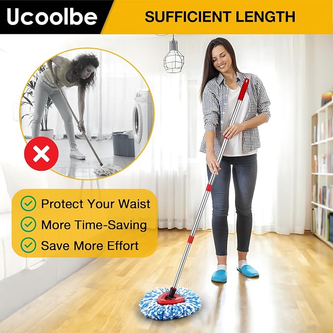 Spin Mop Replace Head for O-Cedar RinseClean 2-Tank Mop Refill, 4+3 Pack - Image 6