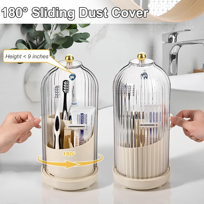 Toothbrush Holders with Cover Toothpaste Organizer - Image 3