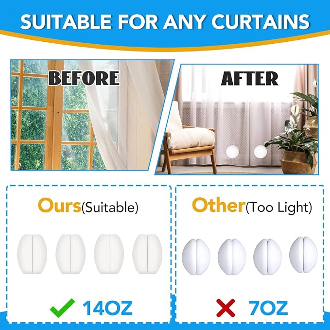 YixangDD 8 Pack Shower Curtain Weights, Magnetic Curtain Weights, 4 Pairs - Image 5