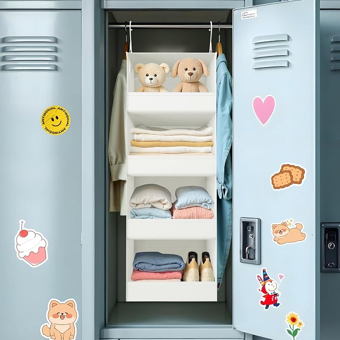 GRANNY SAYS 4-Shelf Hanging Closet Organizer, Foldable Storage, No-Sag Support - Image 9
