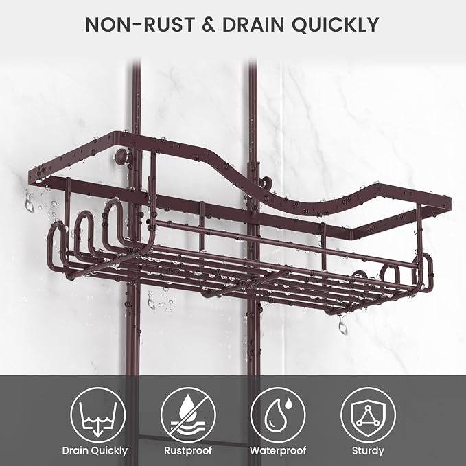 REINHARDT Adjustable Shower Caddy Hanging Over Shower Head - Image 3