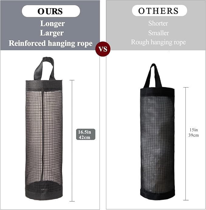 Plastic Bag Holder, Grocery Bag Holder Mesh Hanging Storage Bag Dispenser - Image 2
