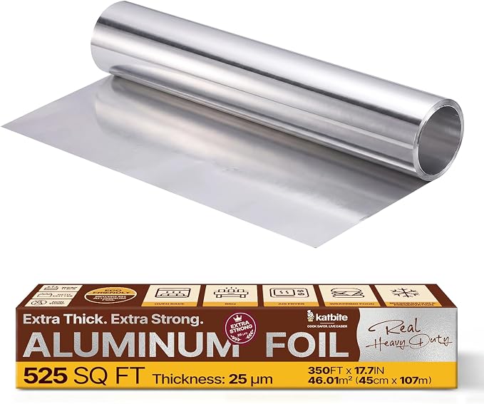 Katbite Aluminum Foil Heavy Duty 17.7 Inch Wide, 25 Micron Thick Strong Heavy by katbite