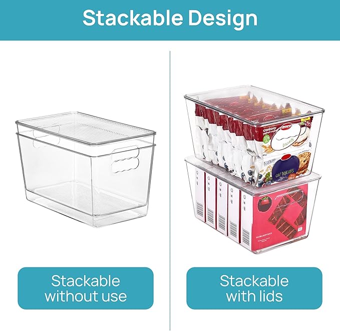 Vtopmart 16 Pack Clear Stackable Storage Bins - Image 3