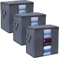VENO 3 Pack X-Large Clothes Storage Bag w/ Reinforced Handle 24 Gallon | Thick by Veno