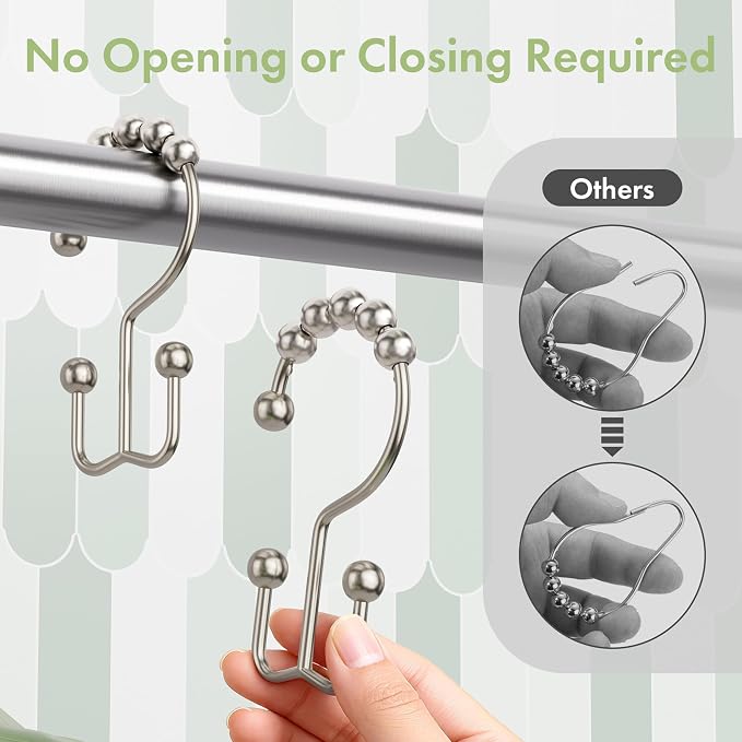 Amazer Shower Curtain Hooks, Shower Rings - Image 5