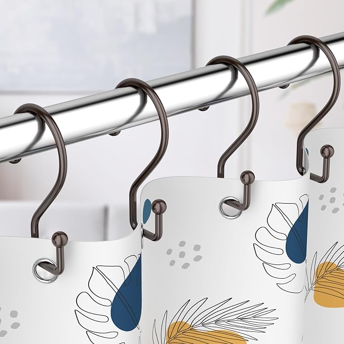Goowin Bronze Metal Shower Curtain Hooks Rings, S Shape Metal Shower Curtain - Image 6