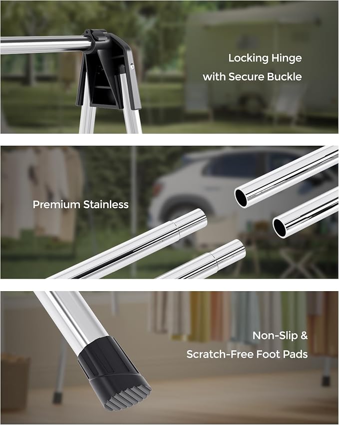 Clothes Drying Rack Foldable, Portable Clothes Airer, Folds Flat to Storage - Image 8