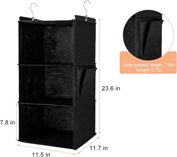 Hanging Closet Organizer and Shelves, 3 Shelves - Image 3